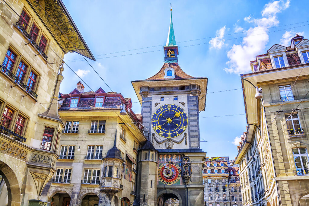 Astronomical clock on the medieval Zytglogge clock tower in Bern, Switzerland