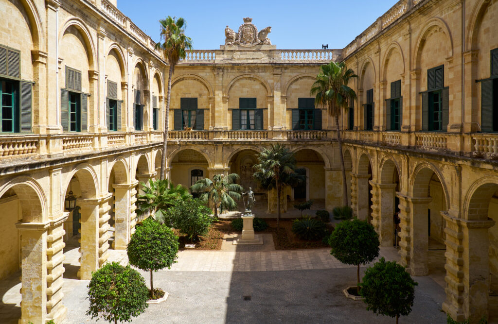 Neptune Courtyard in Grandmaster Palace at Valletta