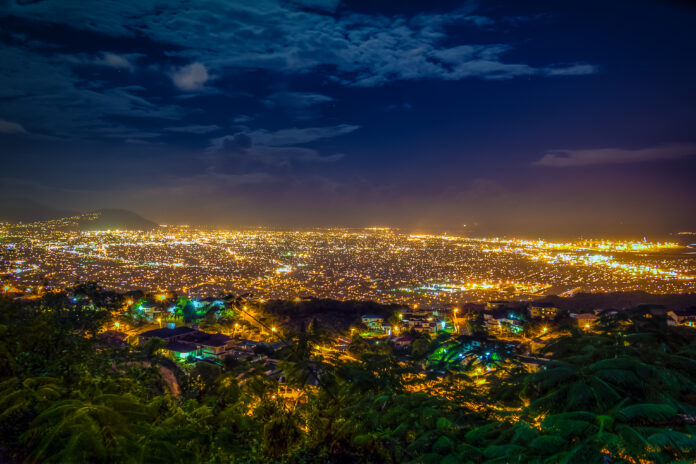 Night view of Kingston Jamaica