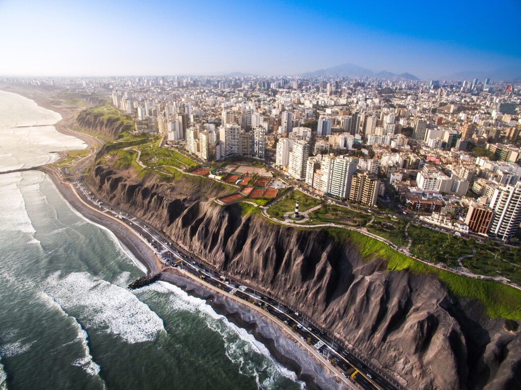 Panoramic view of Lima from Miraflores.