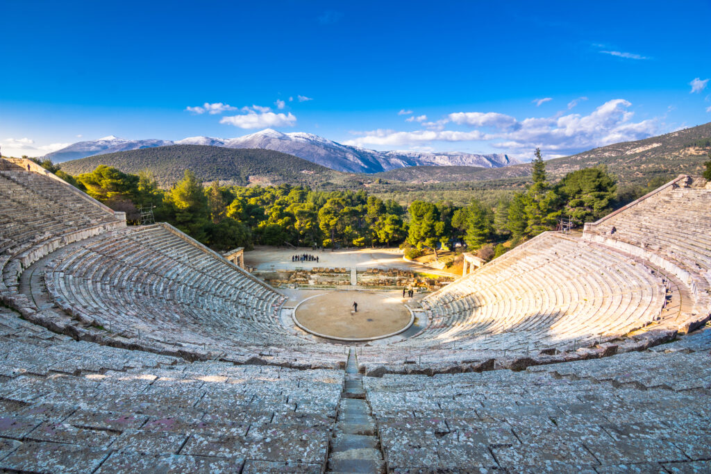 The ancient theater of Epidaurus, Argolida prefecture, Peloponnese
