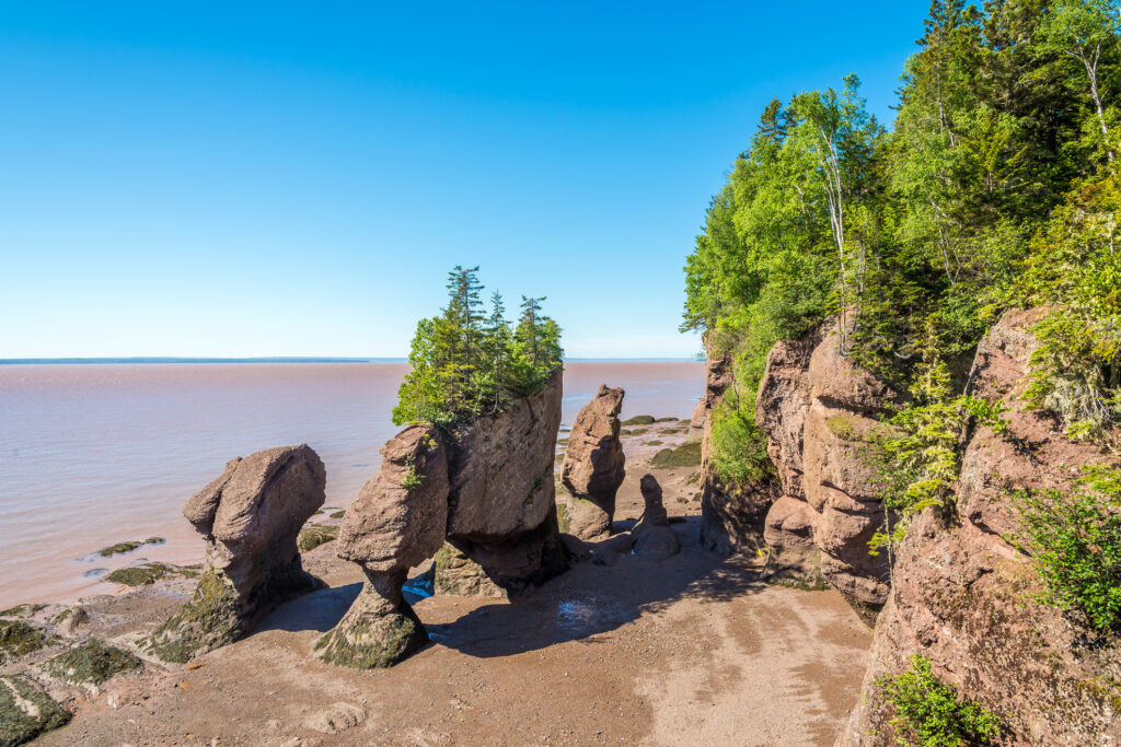 View at the rock formations of Bay of Fundy in Canada