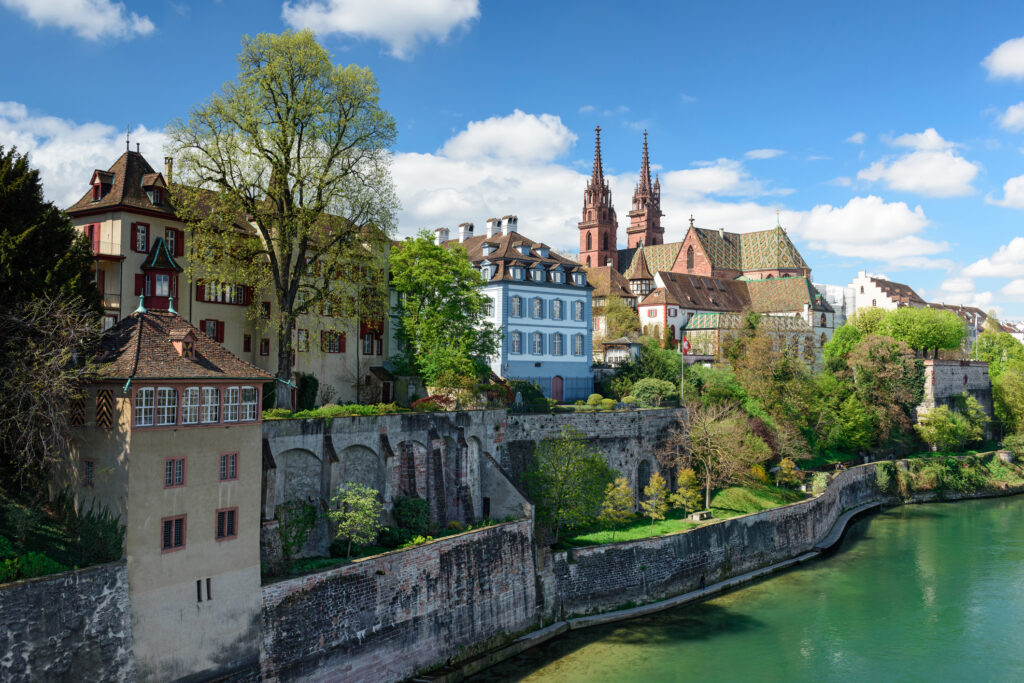 View of old city town of Basel, Switzerland