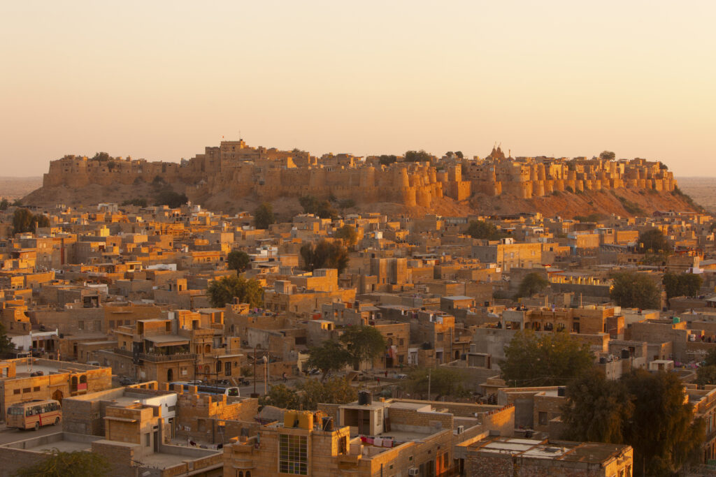 Panorama of the golden fort of Jaisalmer, Rajasthan, India