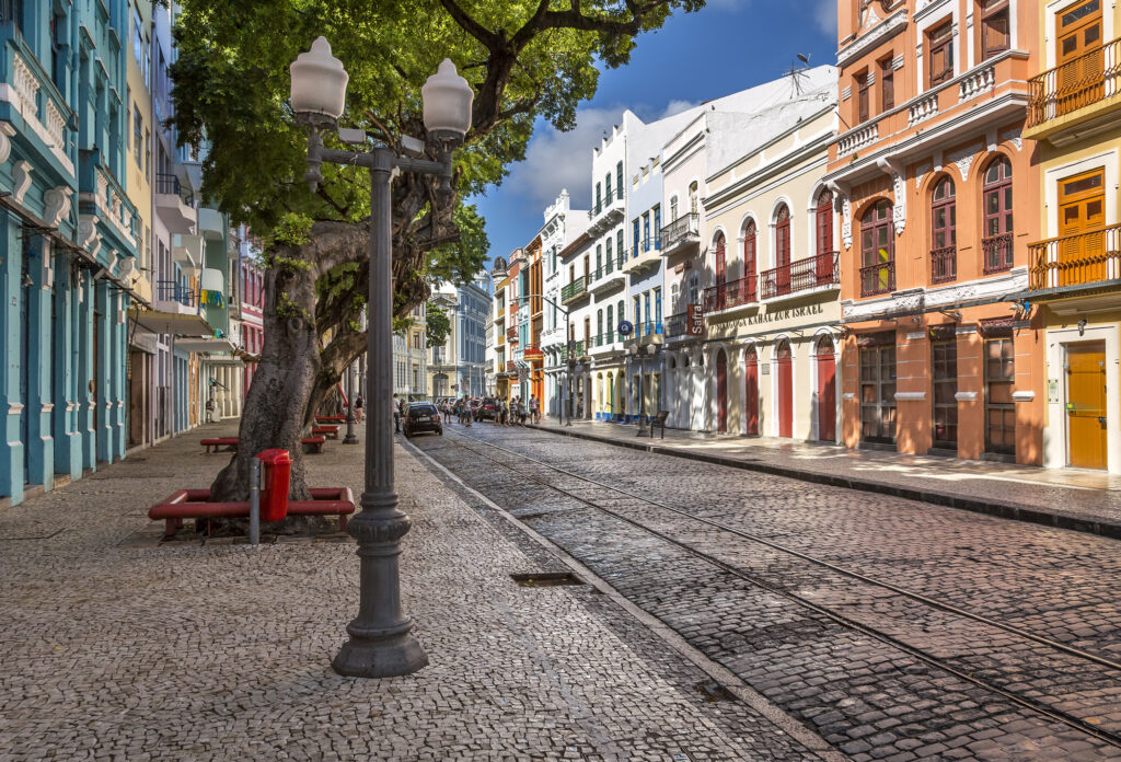 The famous Rua do street Bom Jeusus in Recife, Pernambuco, Brazil