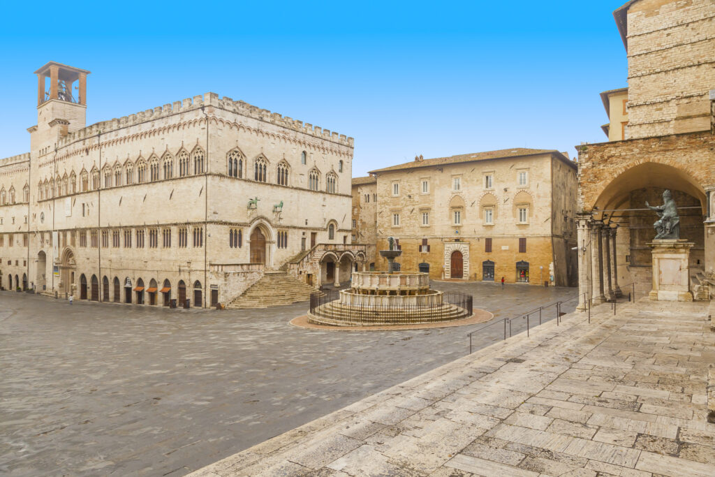 The main square in the city of Perugia
