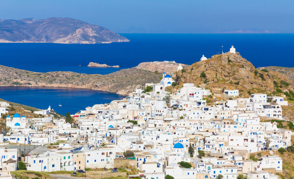 View on Chora town, Ios island, Cyclades, Aegean, Greece