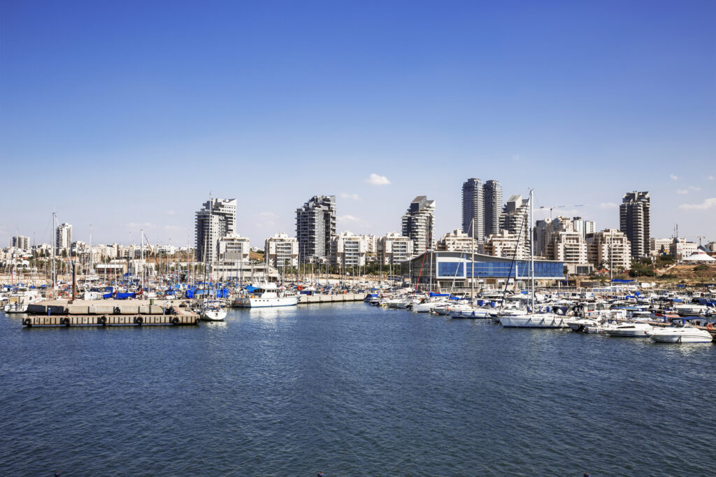 A view of the city of Ashdod from the Mediterranean sea