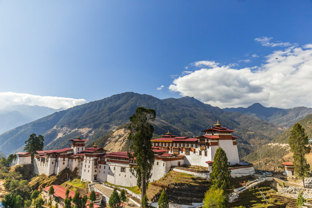 View of Trongsa Dzong in Bumthang, Bhutan, Asia