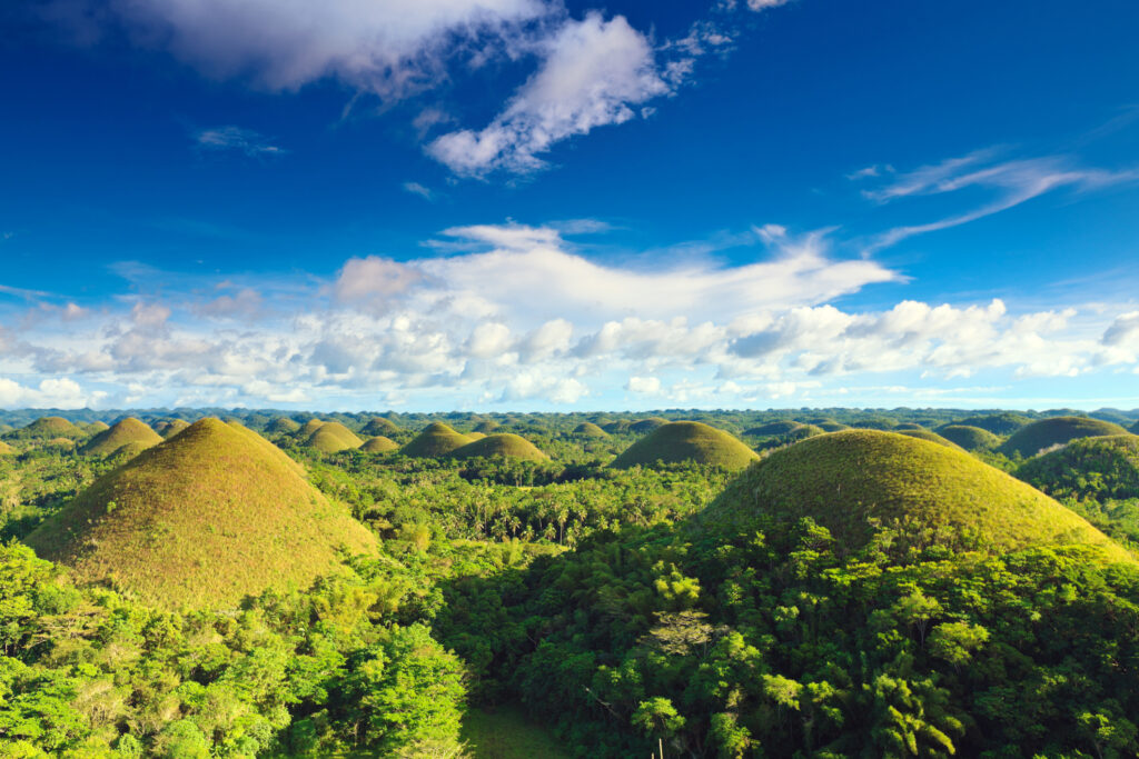 View of the chocolate hills. Bohol, Philippines