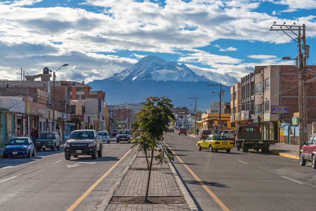 Riobamba city and Chimborazo Volcano, Ecuador