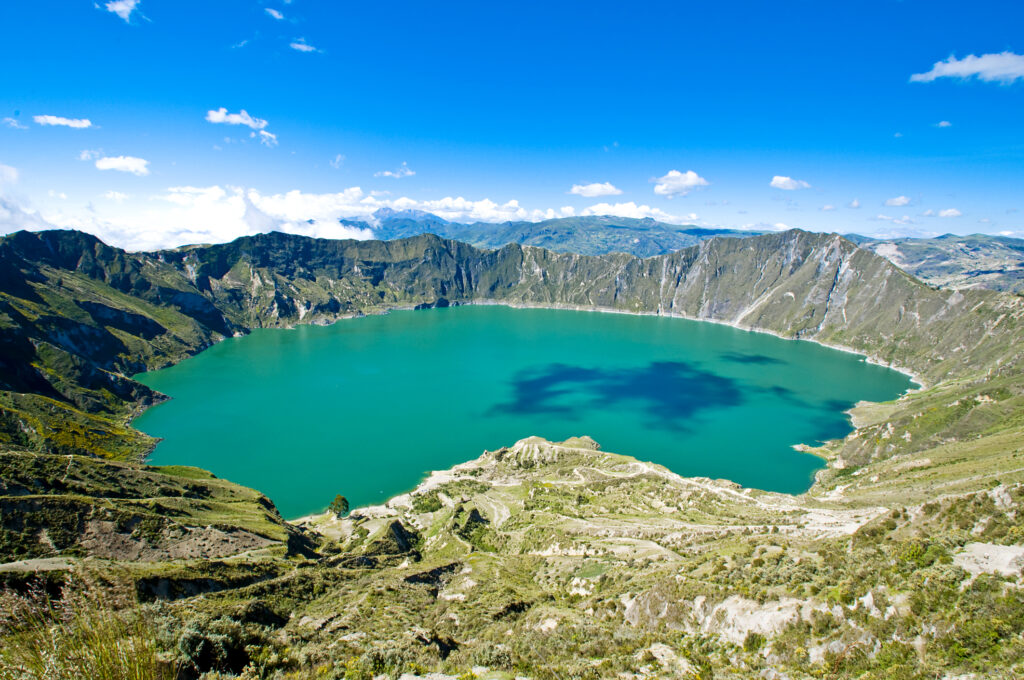 Beautiful lanscape view of Quilotoa Lake