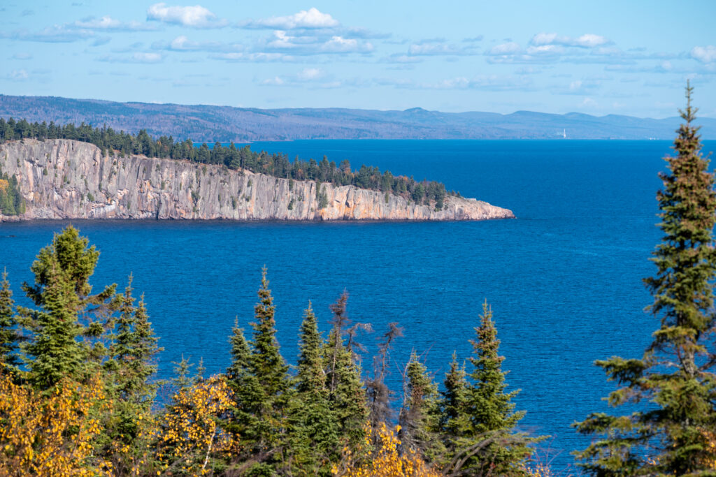 Shovel Point, viewed from Palaside Head along Lake Superior, near Silver Bay Minnesota in the fall season