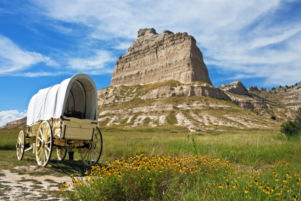 Covered wagon, Scotts Bluff National Monument, Nebraska