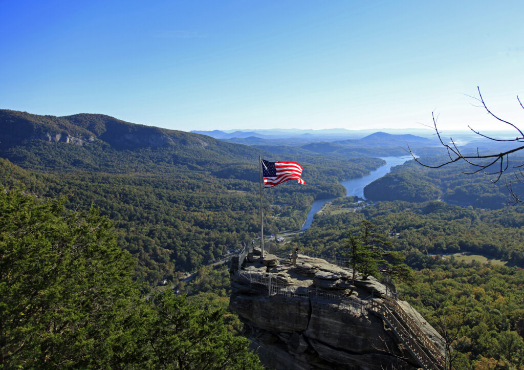 View of Chimney Rock Park NC