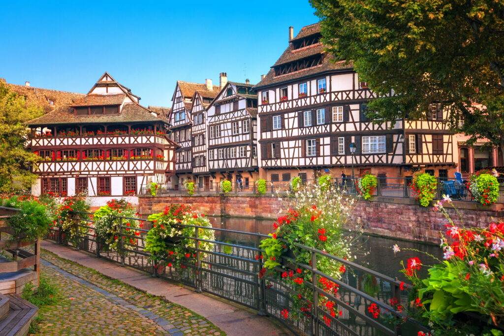 Le Petit France, historical half timbered houses in Strasbourg, France